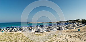 Sun loungers around Makronissos beach