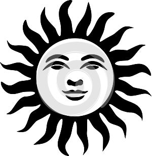 Sun - minimalist and flat logo - vector illustration photo