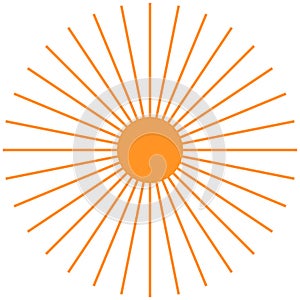 Sun minimalist illustration symmetrical Orange Bright