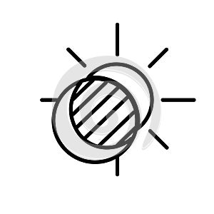 Sun and Moon Eclipse Icon Vector