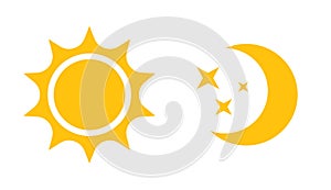 Sun and moon flat icon. Vector logo for web design, mobile and infographics photo