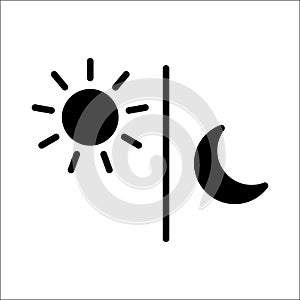 Sun moon icon black illustration isolated vector