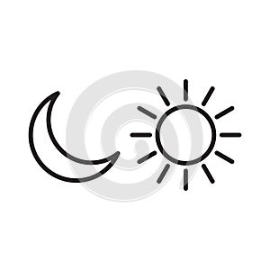 Sun moon icon illustration isolated vector sign symbol
