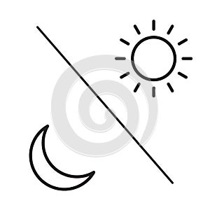 Sun moon icon illustration isolated vector sign symbol