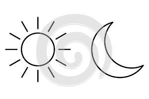 Sun moon icon illustration isolated vector sign symbol