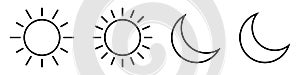 Sun moon icon illustration isolated vector sign symbol