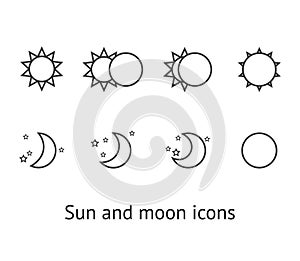 Sun and moon icons