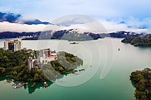 Sun Moon Lake in Nantou, Taiwan, Aerial view  Sun Moon Lake