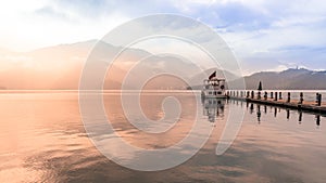 Sun Moon Lake, Nantou, Taiwan, Landscape View of Sun Moon Lake at morning