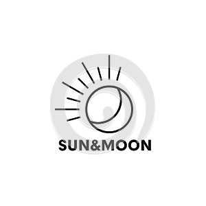 Sun and moon logo design vector template