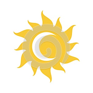 Sun and moon vector icon. Day and night filled symbol.