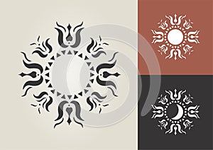 SUN MOON vector symbol