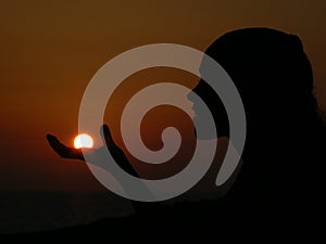 The sun on my hand!!