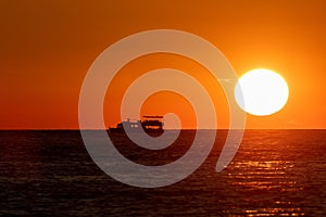 Sun near the surface of the Adriatic Sea