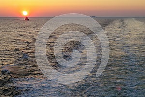 Sun over water at Skagerak