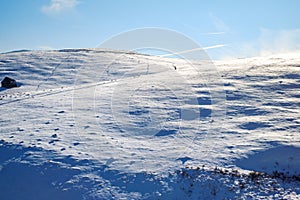 Sun over the winter mountains