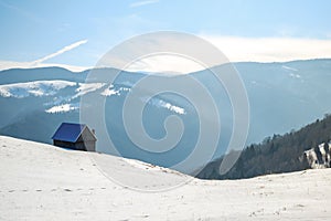 Sun over the winter mountains