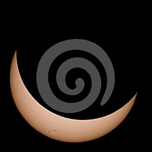 The Sun partially eclipsed during the total solar eclipse of 2017-aug-21, USA