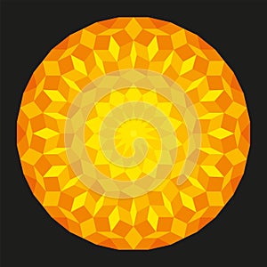 Sun from a Penrose Pattern On Black Background