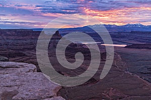 Sun Pillar Sunrise from Dead Horse Point Viewpoint