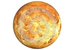 Sun planet in the space isolated on black background, 3d rendering