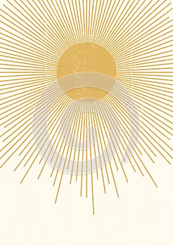 Sun print boho minimalist printable wall art