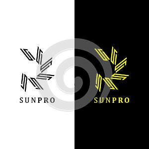 Sun Pro Abstract Logo Design. P Initial Logo