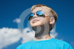 Sun Protection in the boy with glasses