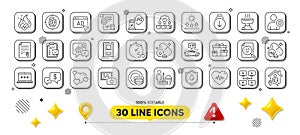 Sun protection, Checklist and Blood donation line icons pack. For web app. 3d design elements. Vector