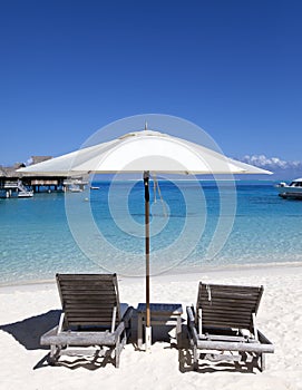 Sun protection umbrellas, beach, sea.