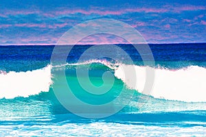 Sun provides a translucent water scene as a wave approaches the Boca Raton Beach. photo