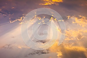 Sun radiation in clouds