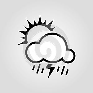 Sun with rain icon,vector best flat icon