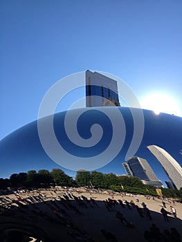 Sun raise from Chicago cloud bean