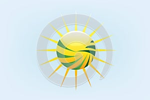 Sun rays agriculture logo vector