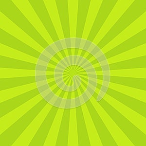 Sun rays background. Green radiate sun beam burst effect. Sunbeam light flash boom. Template starburst poster. Sunlight