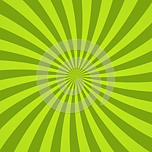 Sun rays background. Green radiate sun beam burst effect. Sunbeam light flash boom. Template starburst poster. Sunlight