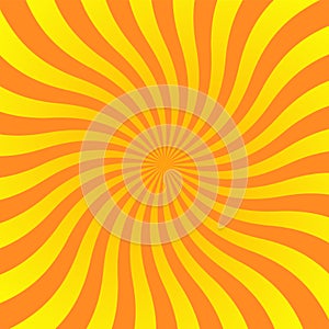 Sun rays background. Orange yellow radiate sun beam burst effect. Sunbeam light flash boom. Starburst poster. Sunlight