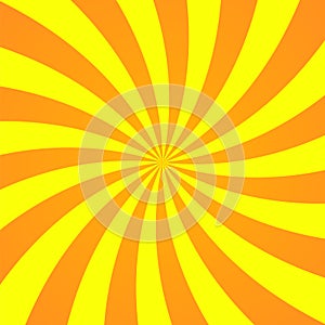 Sun rays background. Yellow orange radiate sun beam, burst effect. Sunbeam light flash boom. Template poster sale