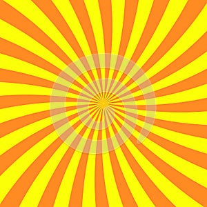Sun rays background. Yellow orange radiate sun beam, burst effect. Sunbeam light flash boom. Template poster sale