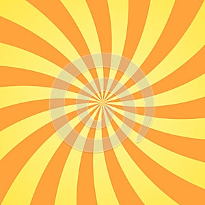 Sun rays background. Yellow orange radiate sun beam, burst effect. Sunbeam light flash boom. Template poster sale