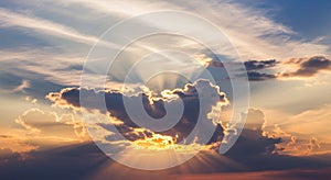 Sun Rays Breaking Through Dramatic Clouds