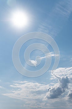 sun rays cloudy sky. High quality photo