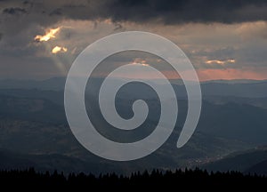 Sun rays on a dramatic sky