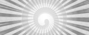 Sun rays halftone background. White and grey radial abstract comic pattern. Vector explosion abstract lines backdrop