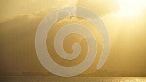 Sun rays illuminate town