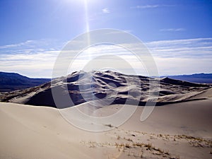 Sun Rays on Kelsoo Dunes desert of California