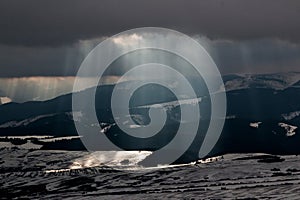 Sun rays on mouintains