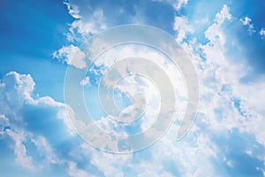 Sun rays shine through the cloud