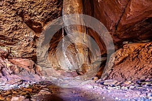 Sun rays in slot canyon